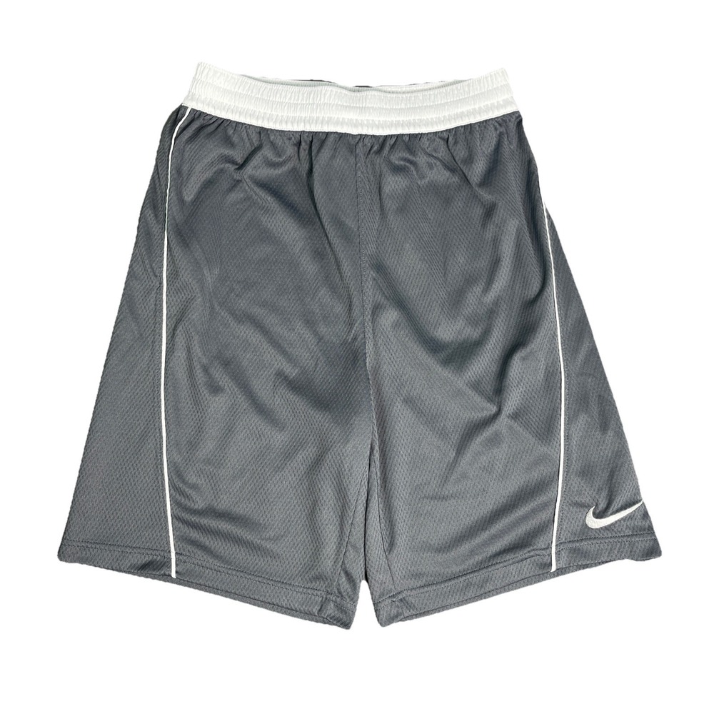 Nike Boys Basketball Multi Sports Gray White Swoosh Shorts XL NWOT